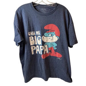 The Smurfs Men's XL Blue "Call‎ Me Big Papa" Graphic T-Shirt